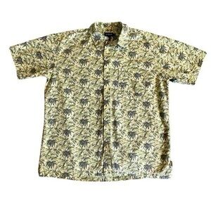 J. Crew Short Sleeve Button Up Palm Tree Top Size Medium